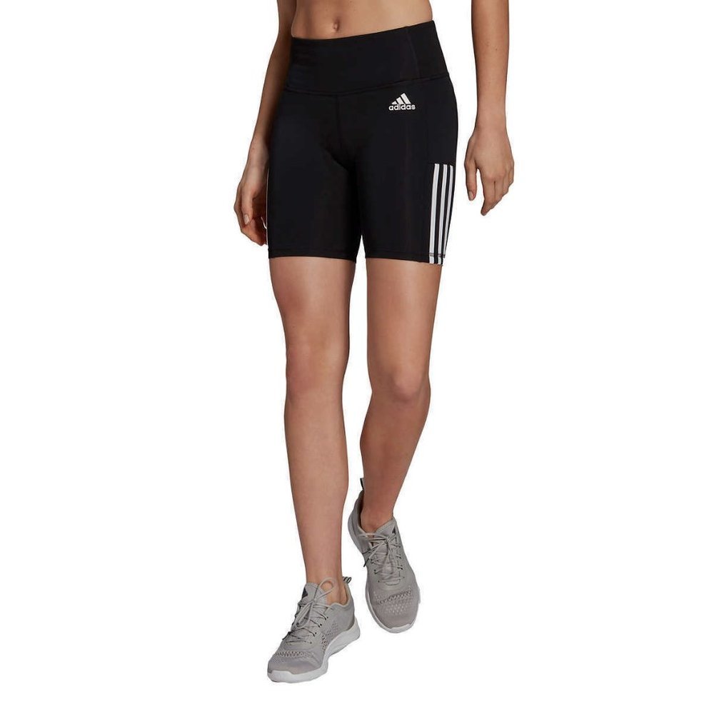 NWT Adidas Ladies' Bike Shorts, High Rise, Black, Light Compression M (last one) - Picture 2 of 5